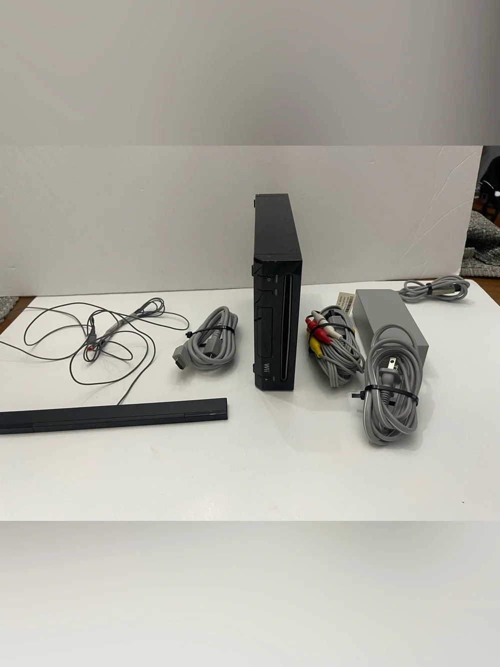 Nintendo Wii RVL-101 Black Console + Cords ONLY Tested Works Video Game Console